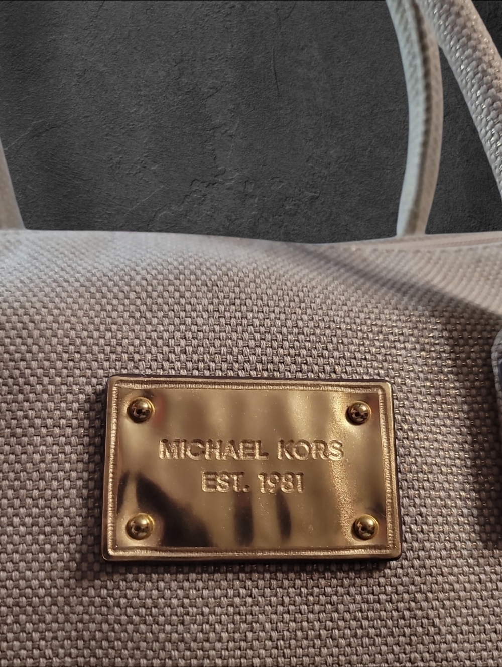 Michael Kors Beige Canvas Satchel Travel Bag EUC - Picture 3 of 10